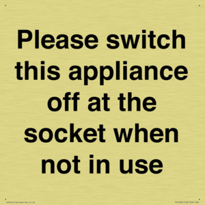 Please switch this appliance off at the socket when not in use